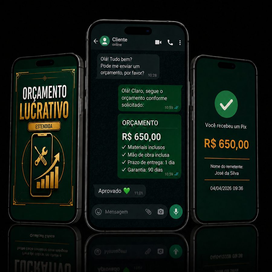 Imagem do site: e-book Orçamento Lucrativo, planilhas e modelo de WhatsApp