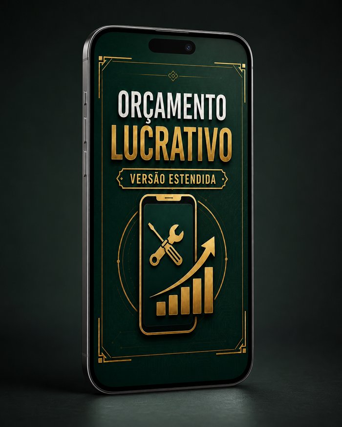 Capa do e-book Orçamento Lucrativo Versão Estendida exibida na tela de um celular